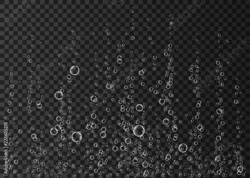 Underwater fizzing air, water or oxygen  bubbles.