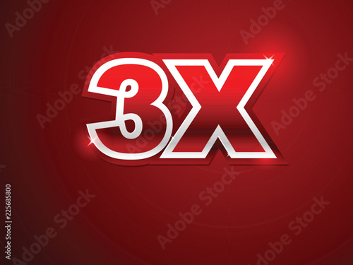 3x sign in red background