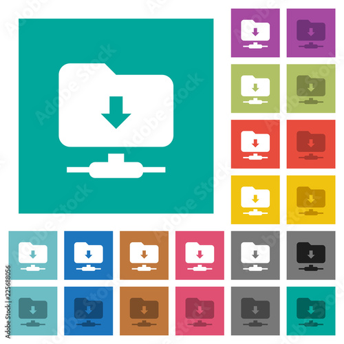 FTP navigate down square flat multi colored icons