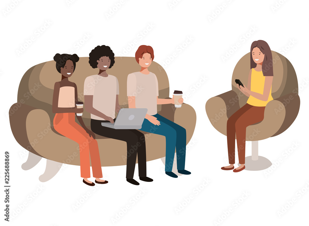 group of people using technology devices group of people using technology devices