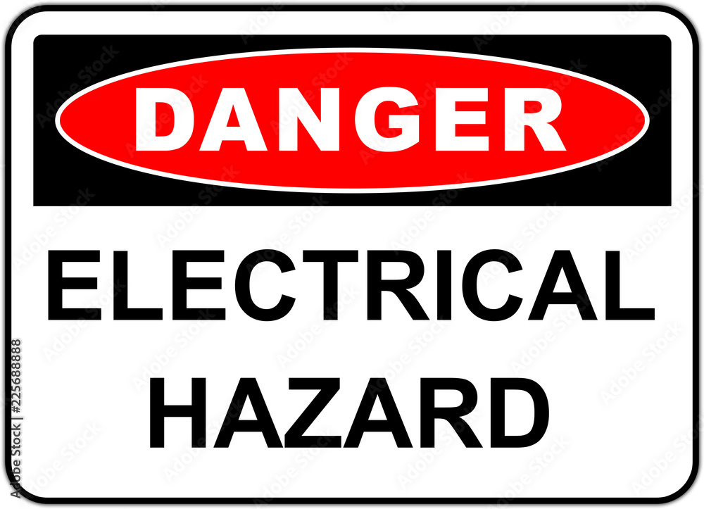 Danger sign in United States: electrical hazard Danger sign in United States: electrical hazard