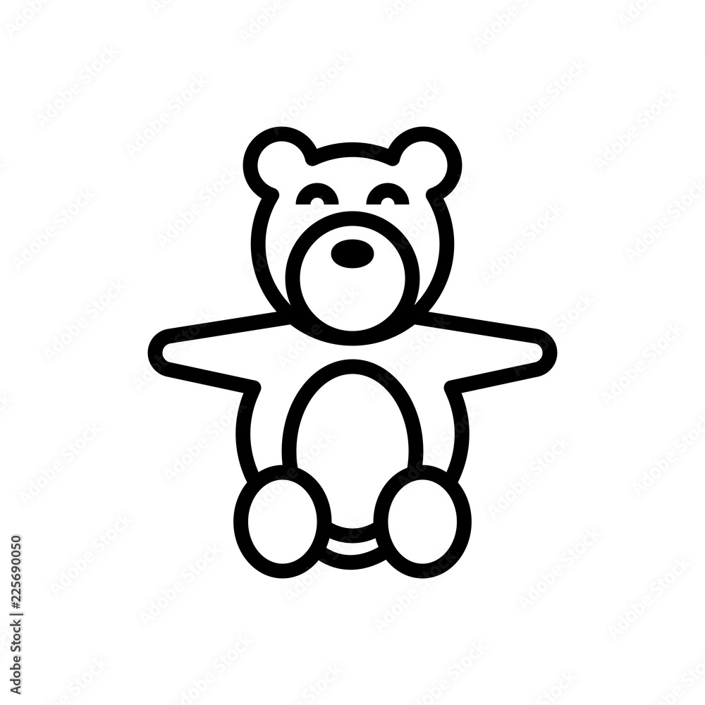 Obraz premium baby bear doll line icon