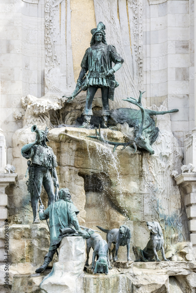 Fountain with figures.