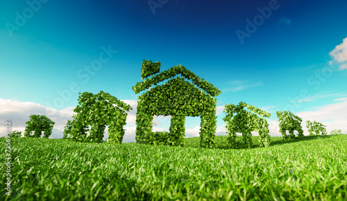 Quadro em tela Sustainable eco village concept