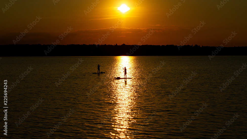 Naklejka premium Abendstimmung am Ammersee