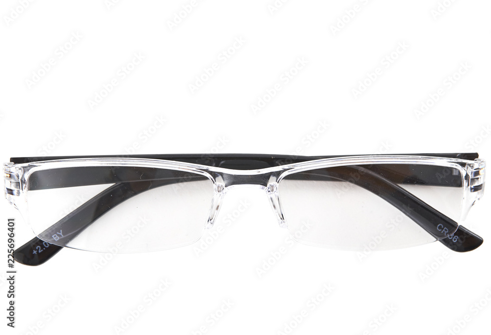 spectacles with shiny clear frame