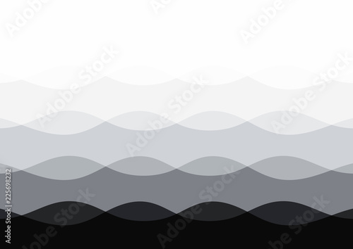 Abstract background with curves lines black and white gradient.