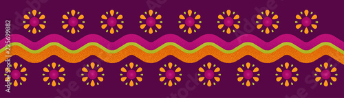 Banner with traditional Indian colorful henna ornament.