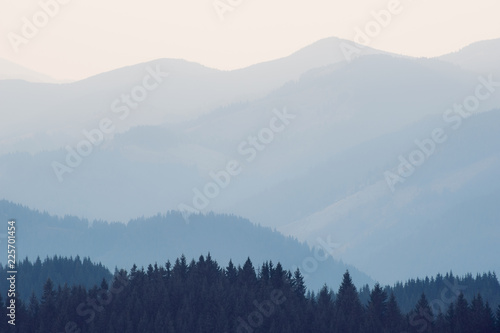 Blue mountains silhouettes