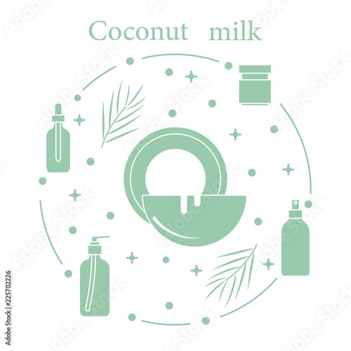 Coconut milk for cosmetics and care products.