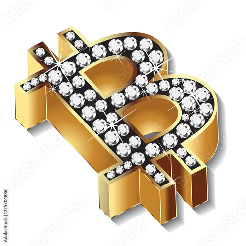 Bitcoin gold bling bling vector design