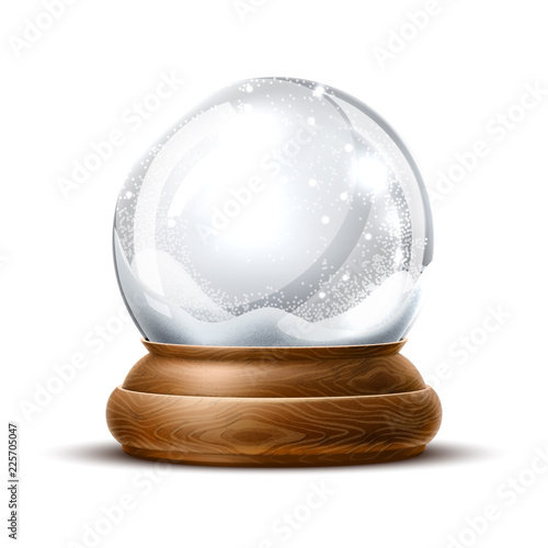 Vector realistic christmas snowglobe 3d winter toy photo