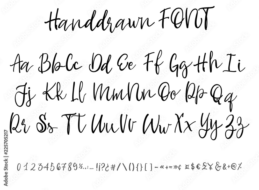 Modern Calligraphy Vintage Handwritten vector Font for Lettering.Trendy Retro Calligraphy Script.