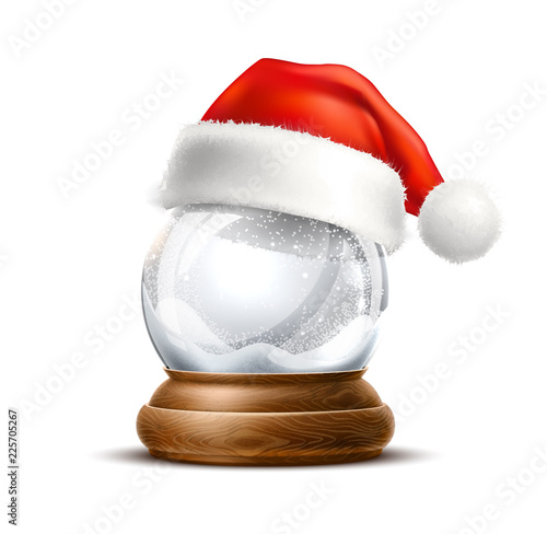 Vector realistic christmas snowglobe 3d winter toy