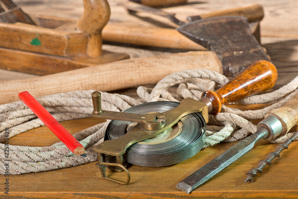 Old used tools in the joiner's shop Old used tools in the joiner's shop