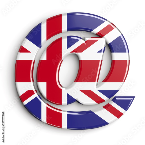United Kingdom flag sign @ - 3d british symbol - Britain, english culture or patriotism concept