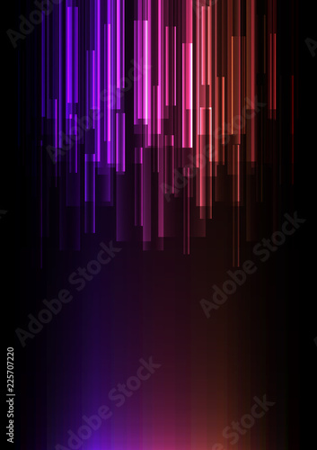 purple orange overlap pixel speed in dark background, geometric layer motion backdrop, simple technology template, vector illustration