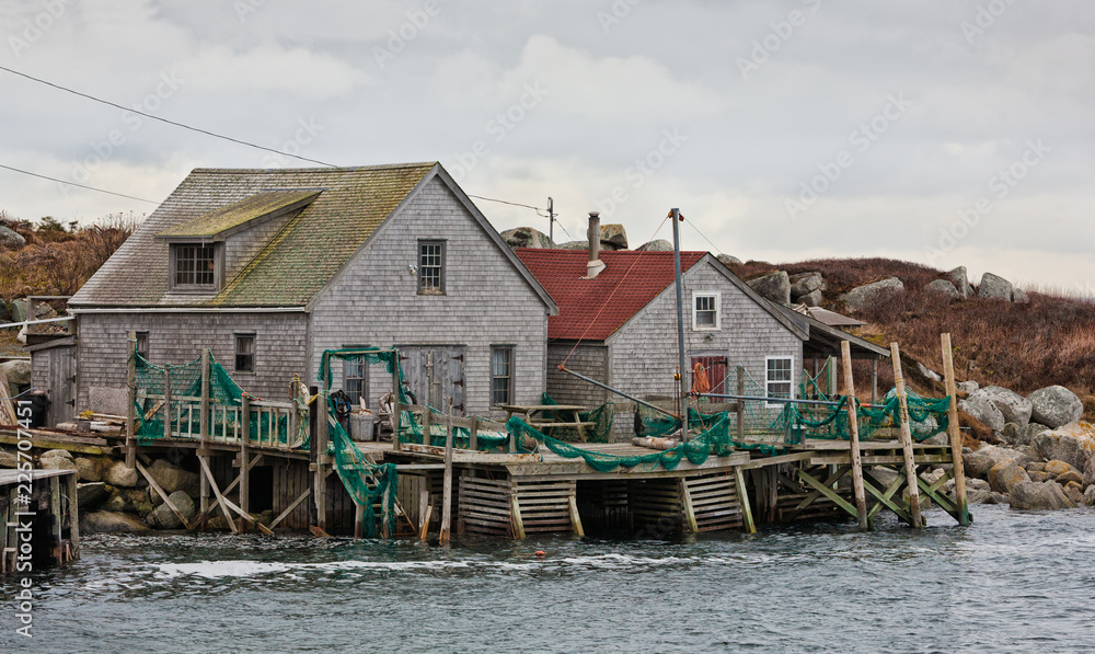 Traditional wooden fishing shacks at Peggys Cove, Nova Scotia. Traditional wooden fishing shacks at Peggys Cove, Nova Scotia.