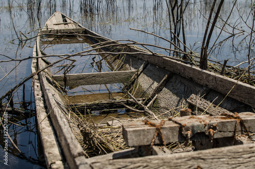 Half sunken boat