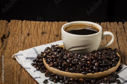 A coffee bean is a seed of the coffee plant and the source for coffee.