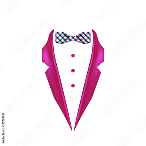 colored checkered colored bow tie tuxedo collar icon. Element of evening menswear illustration. Premium quality graphic design icon. Signs and symbols collection icon for websites