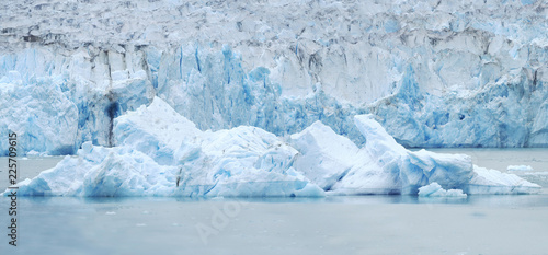 Panorama of an Iceberg in Front of the Dawes Glacier on the Endicott Arm, Alaska