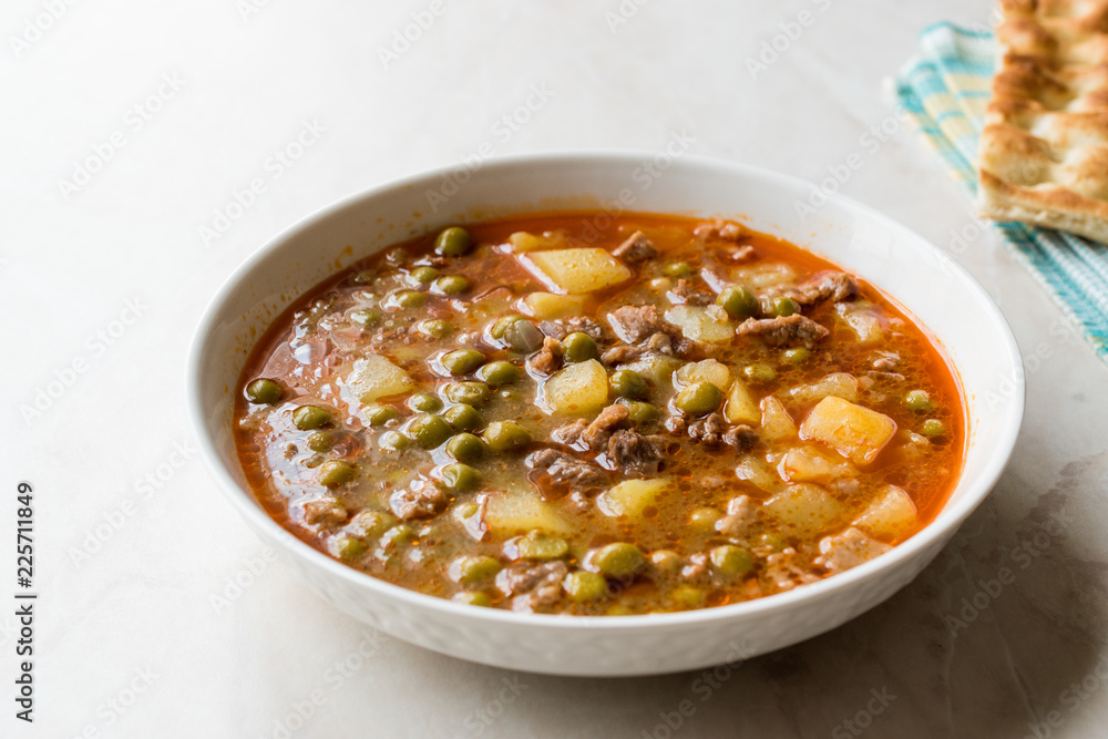 Turkish Food Meaty Green Pea Stew / Stewed Meat Etli Bezelye. Turkish Food Meaty Green Pea Stew / Stewed Meat Etli Bezelye.
