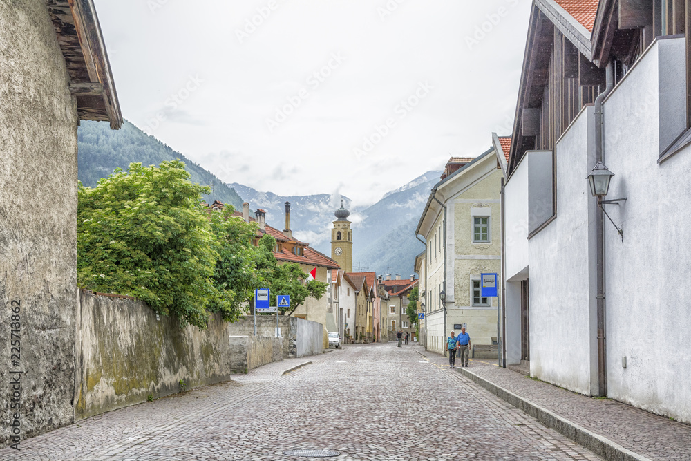 The historic town of Glorenza/Glurns in the south of Malles/Mals is one of the smallest cities in the world. Trentino Alto Adige/South Tyrol - Italy