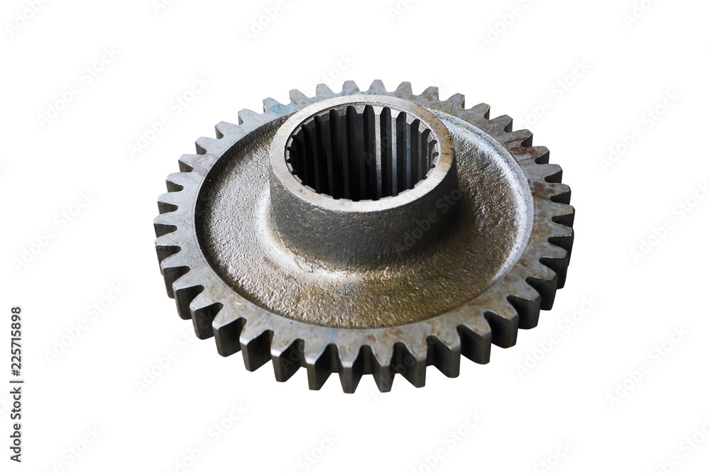 third gear of the intermediate shaft of gear box on isolated white background third gear of the intermediate shaft of gear box on isolated white background