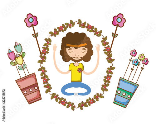 Hippie people cartoon