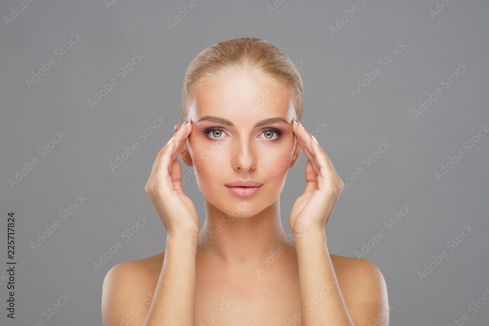 Beautiful face of young and healthy girl. Skin care, cosmetics and face lifting concept. Beautiful face of young and healthy girl. Skin care, cosmetics and face lifting concept.