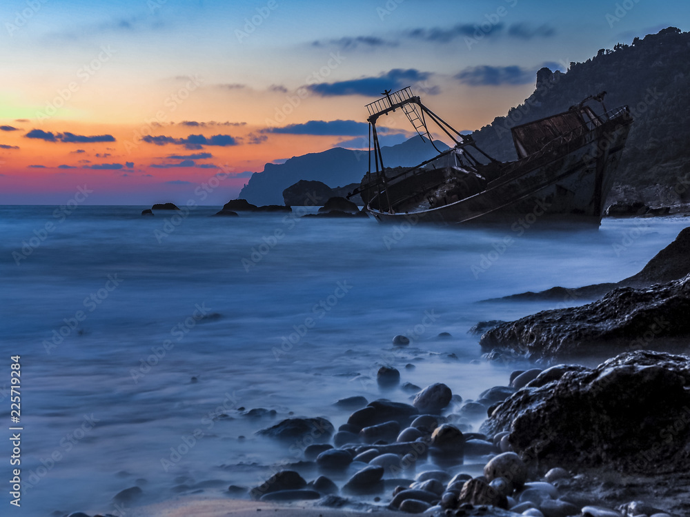 Blackrocks corfu island - shipwreck and sunset feel Blackrocks corfu island - shipwreck and sunset feel