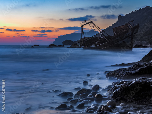 Blackrocks corfu island - shipwreck and sunset feel