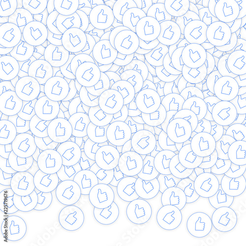 6737002 Social media icons. Social media marketing concept. Falling scattered thumbs up. Top gradient elemen