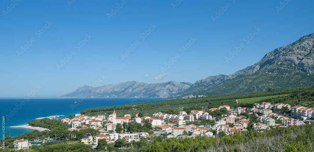 Urlaubsort Promajna an der Adria nahe Brela,Makarska Riviera,Dalmatien,Kroatien
