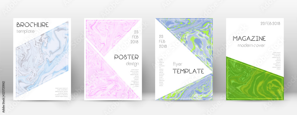 6737012 Abstract cover. Posh design template. Suminagashi marble triangle poster. Posh trendy abstract cover