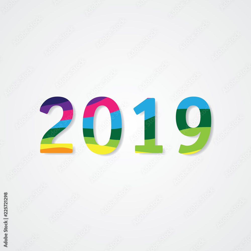 Happy new year 2019 colorful gradient Happy new year 2019 colorful gradient