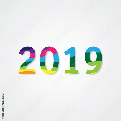 Happy new year 2019 colorful gradient 