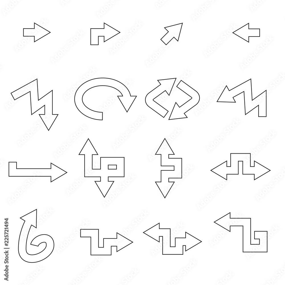 arrow icons set thin line design arrow icons set thin line design