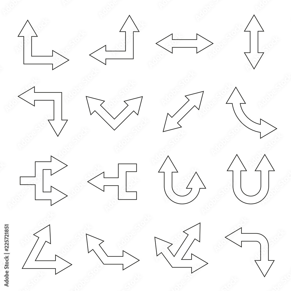 arrow icons set thin line design arrow icons set thin line design
