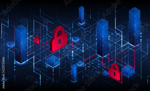 Protection mechanism, system privacy. Vector illustration
