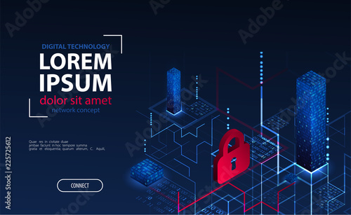 Protection mechanism, system privacy. Vector illustration