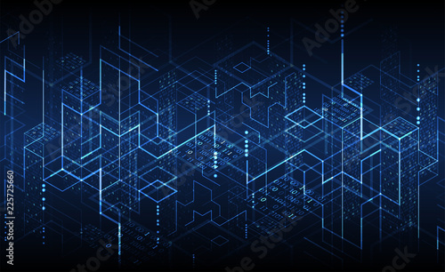 Technology background. Binary computer code.  Vector illustration.