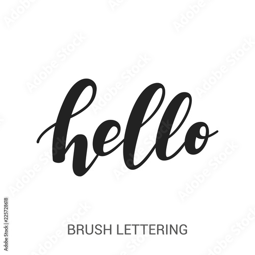 Hello. Hand drawn lettering. Modern brush calligraphy. Vector