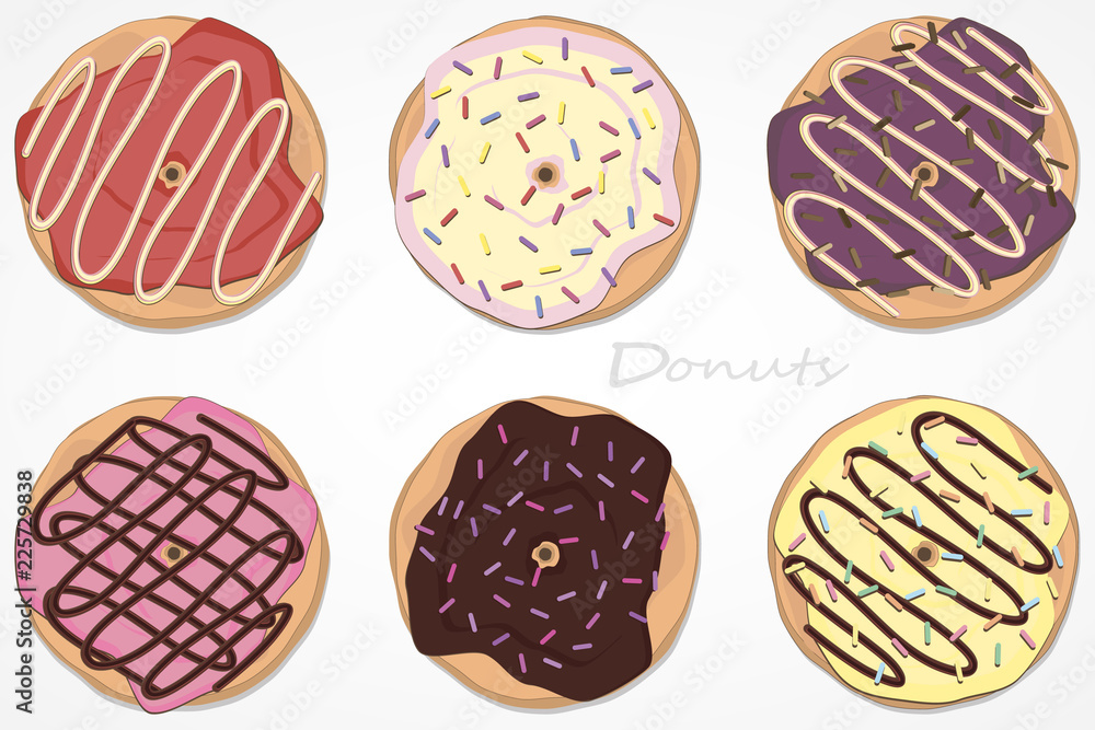 a set of donuts. glaze. theme for sweet tooth.