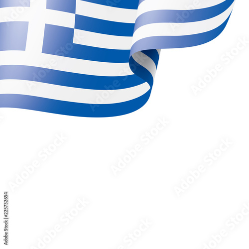 Greece flag, vector illustration on a white background.