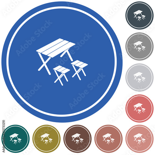 Camping table and stool icon