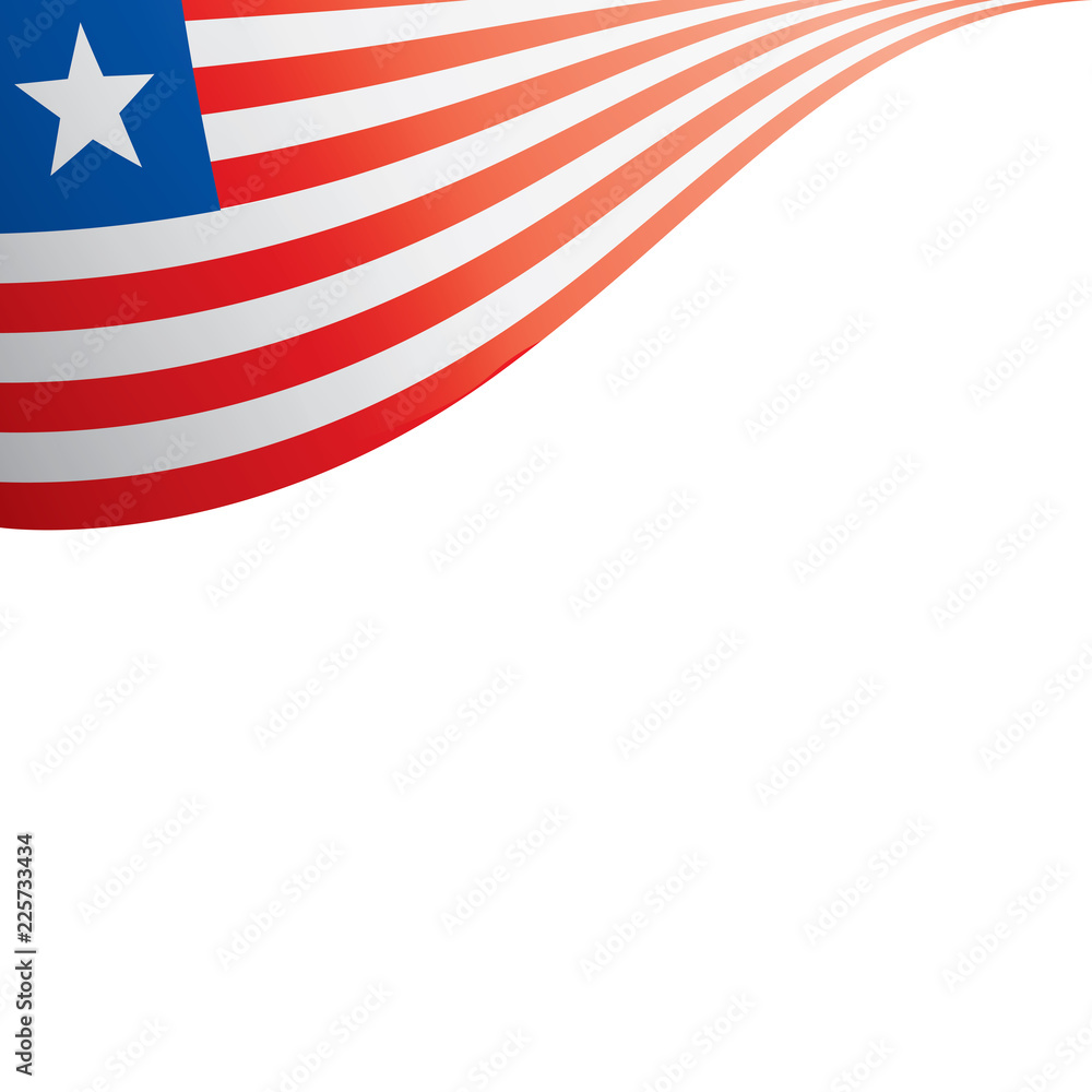 Fototapeta premium Liberia flag, vector illustration on a white background.