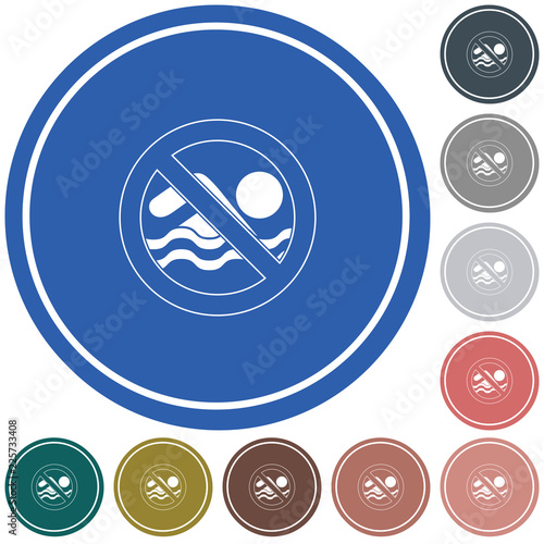 No swimming prohibition sign icon