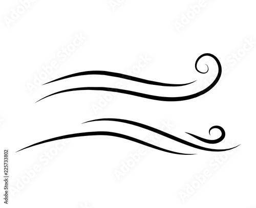 Obraz na płótnie wind doodle blow, gust design isolated on white background